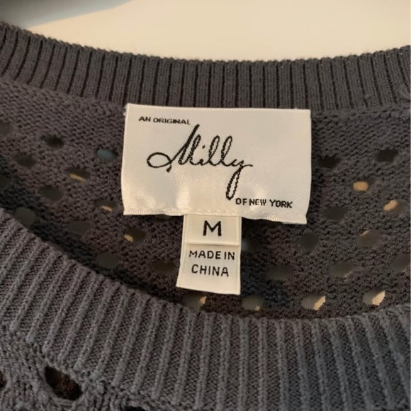 NWOT-Women's Designer Milly Gray Short Sleeve Knit Dress Size  M Never worn - Picture 5 of 6